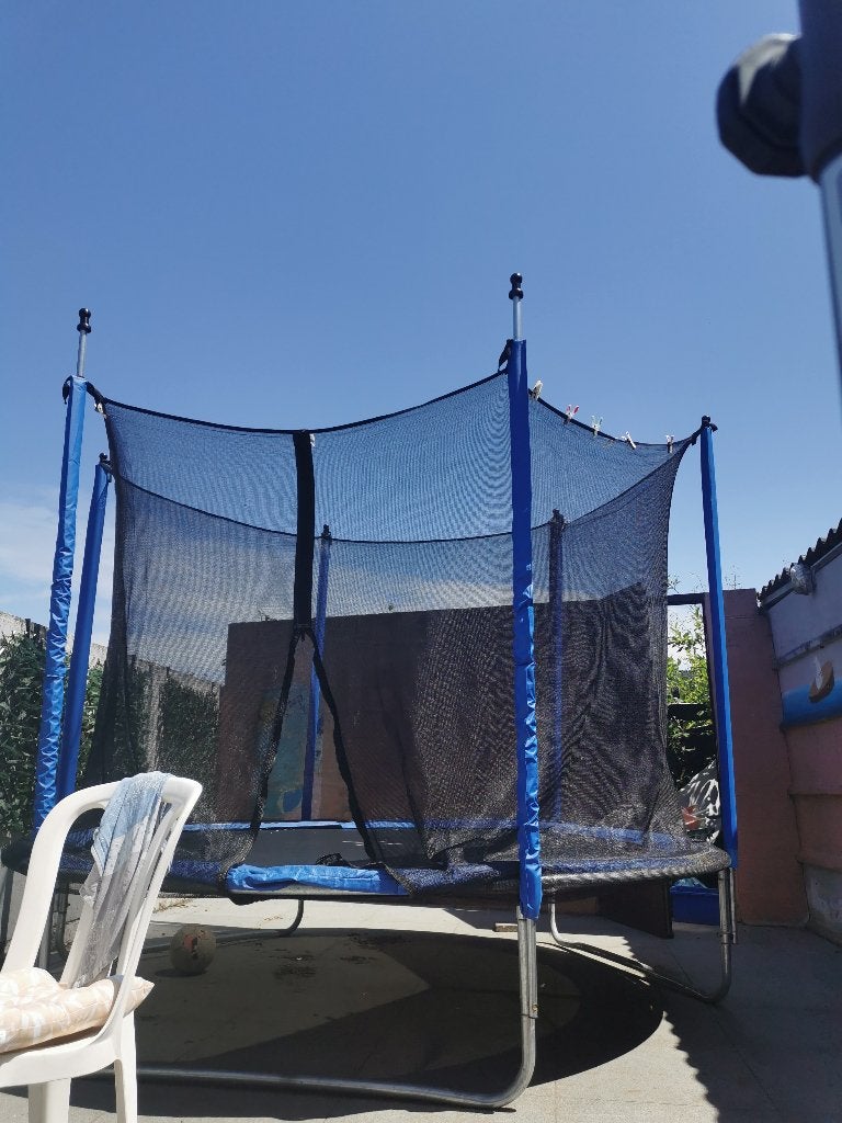 Trampoline blauw 3, 5m, Sport en Fitness, Overige Sport en Fitness, Ophalen, Zo goed als nieuw