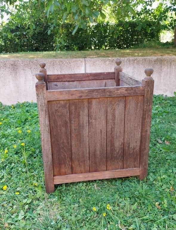 *** Bac à fleurs 55x55x55 cm en bois exotique ***, Enlèvement, Bois