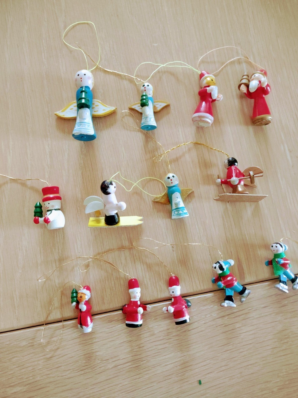 Vintage kleine houten kerstfiguurtjes., Divers, Noël, Enlèvement ou Envoi