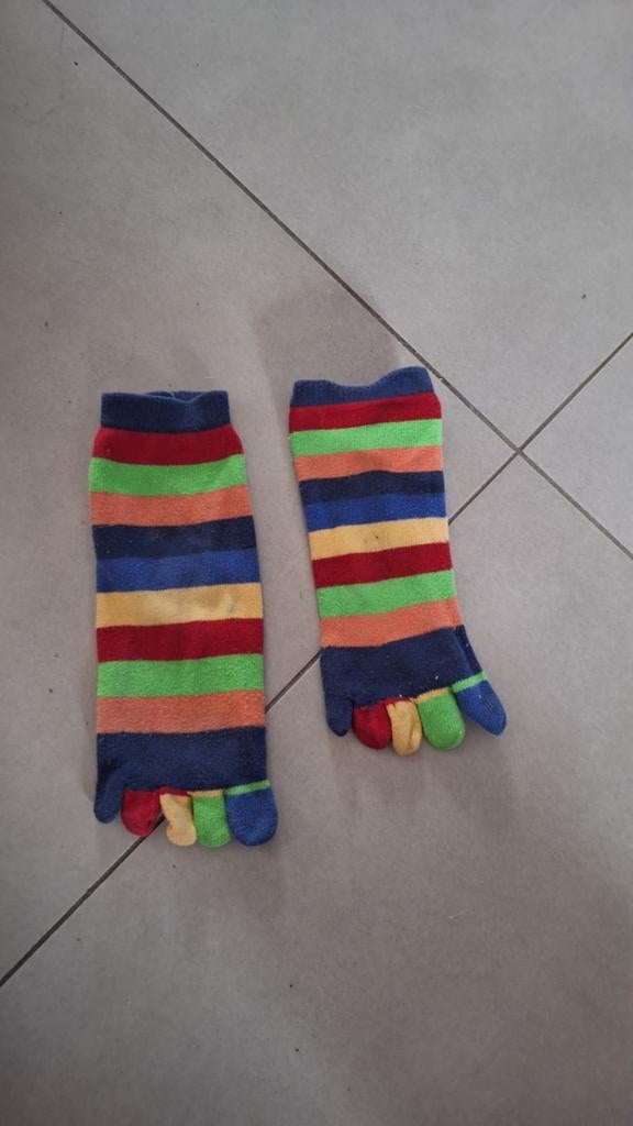 Gestreepte teensokken, Enfants & Bébés, Vêtements enfant | Bonnets, Écharpes & Gants, Enlèvement ou Envoi, Utilisé, Garçon ou Fille