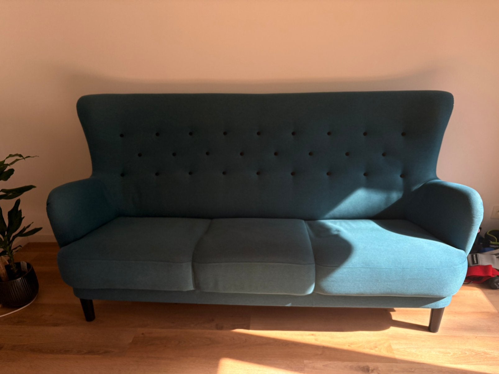 Petrolblauwe 3-zitszetel | Canapé 3 places bleu pétrole, Maison & Meubles, Trois personnes, Scandinave / Rétro, Moins de 75 cm