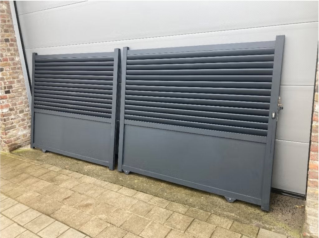 SHOWROOMMODEL schuifpoort aluminium VERO, Jardin & Terrasse, Portes de jardin, Enlèvement, Utilisé, Aluminium, Porte coulissante
