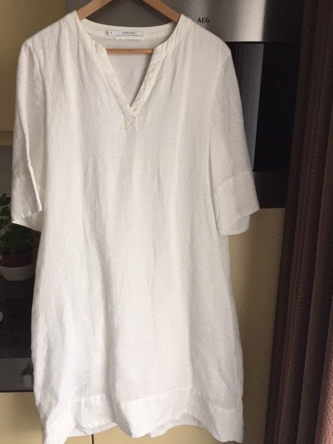 Linnen kleedje, gevoerd, Kleding | Dames, Ophalen, Wit, Maat 42/44 (L), Zo goed als nieuw