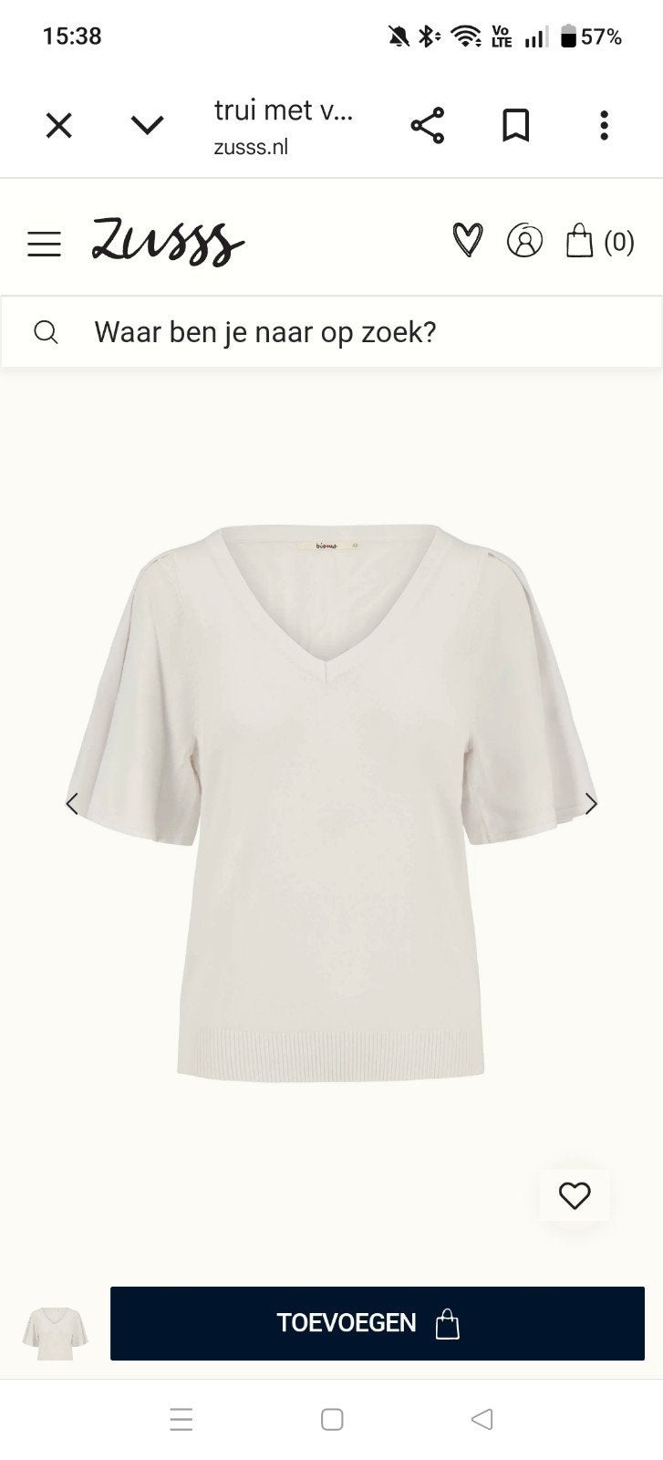Wit truitje met vlindermouw van zusss. Nieuw!!, Vêtements | Femmes, T-shirts, Enlèvement ou Envoi, Blanc