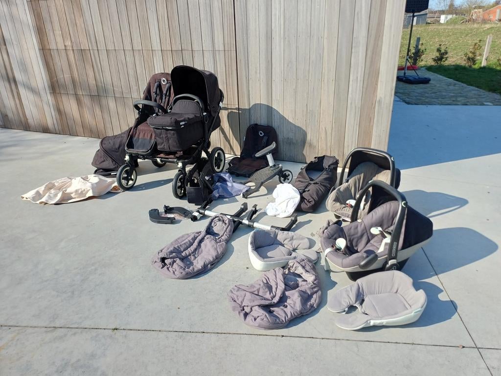 Bugaboo donkey duo + plankje + maxi-cosi's, Kinderen en Baby's, Tweelingen en Meerlingen, Gebruikt, Kinderwagen of Buggy, Ophalen