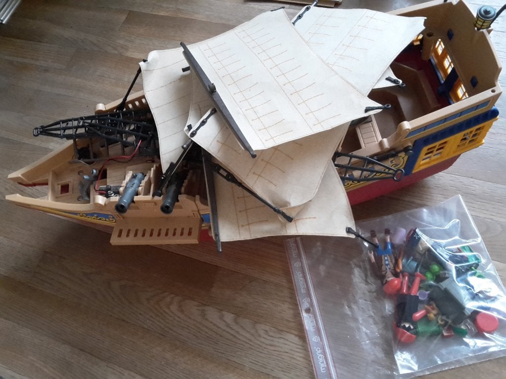 Grote Playmobil Piratenboot (4290) met allerlei toebehoren, Losse onderdelen, Ophalen of Verzenden, Zo goed als nieuw, Boot/Schip