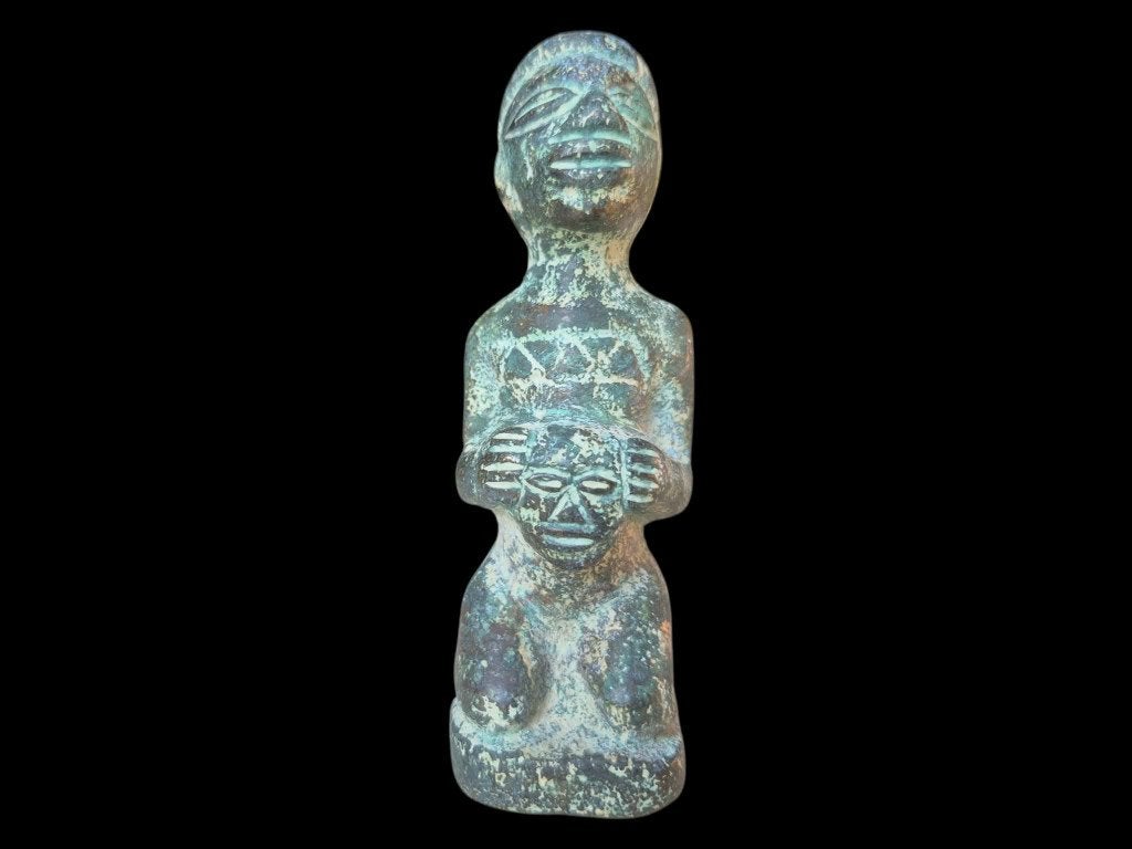 Bronze Kongo de 12,5 cm de haut, Enlèvement, Bronze