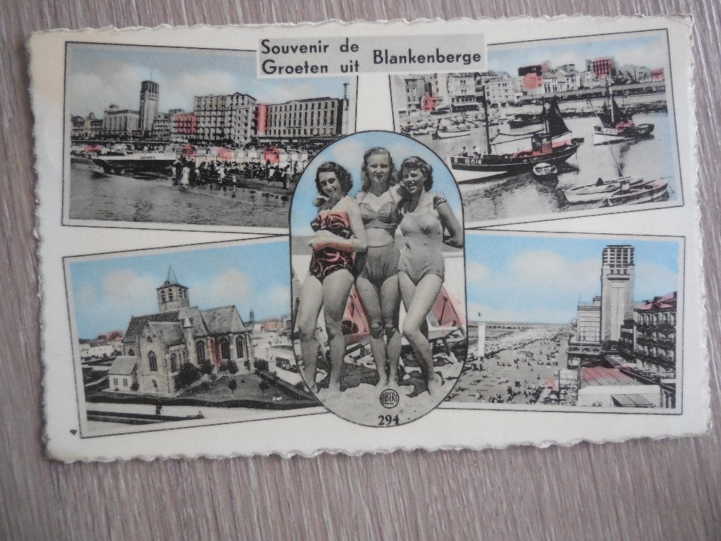 postkaart  Groeten uit Blankenberge, Ophalen of Verzenden, 1940 tot 1960, Gelopen, West-Vlaanderen