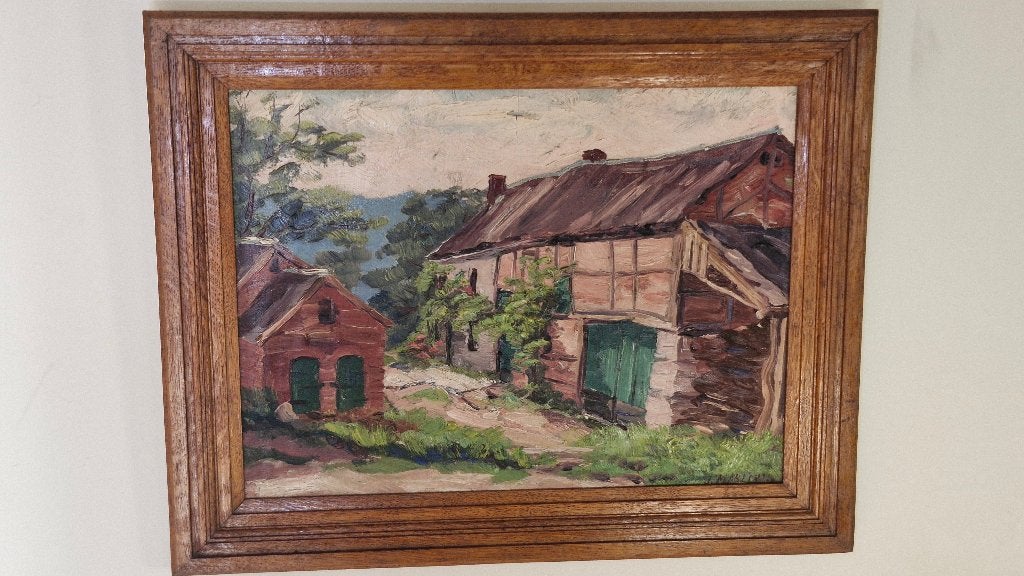 Huile sur panneau signée J. Maréchal (Ecole Liégeoise), Antiquités & Art, Enlèvement ou Envoi, Peinture à l'huile, Panneau, Paysage