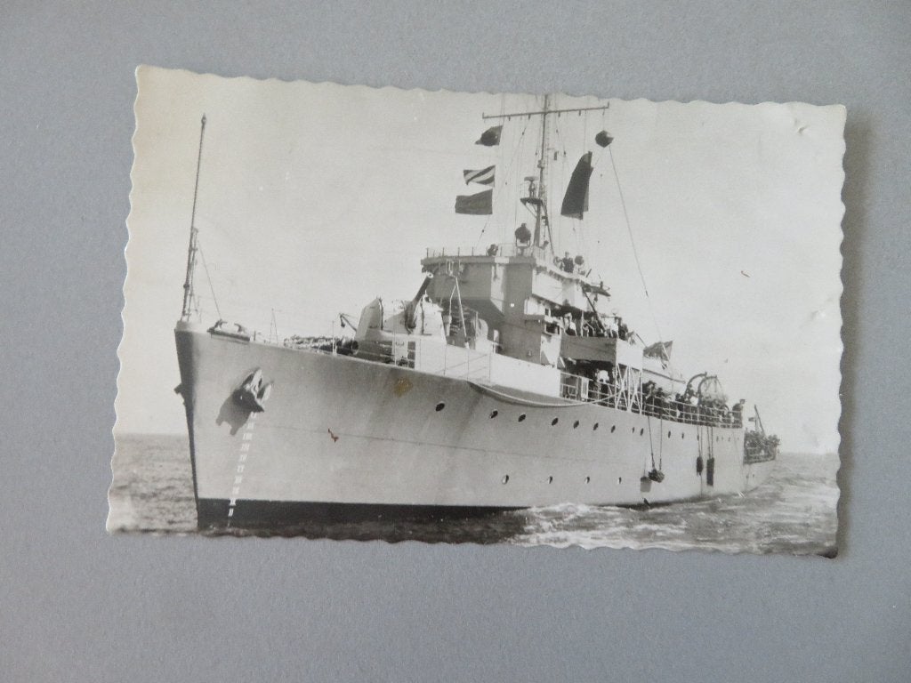 postkaart zeemacht mijnenveger Georges Lecointe, Verzamelen, Militaria | Algemeen, Verzenden, Marine, Foto of Poster