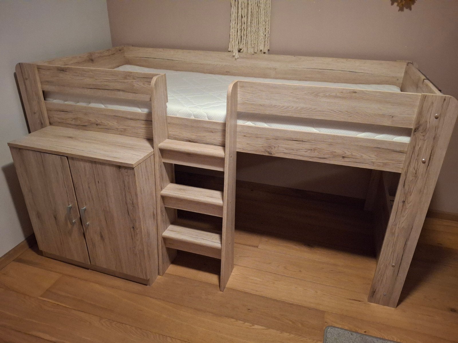 Halfhoogslaper met kast en bureau in 1, Kinderen en Baby's, Kinderkamer | Stapelbedden en Hoogslapers, Ophalen, Gebruikt, Halfhoogslaper