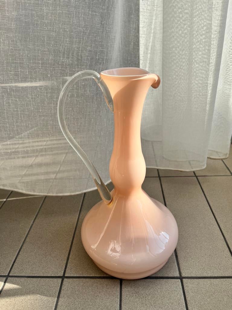 Vase en verre rose vintage italien, Enlèvement ou Envoi, Comme neuf