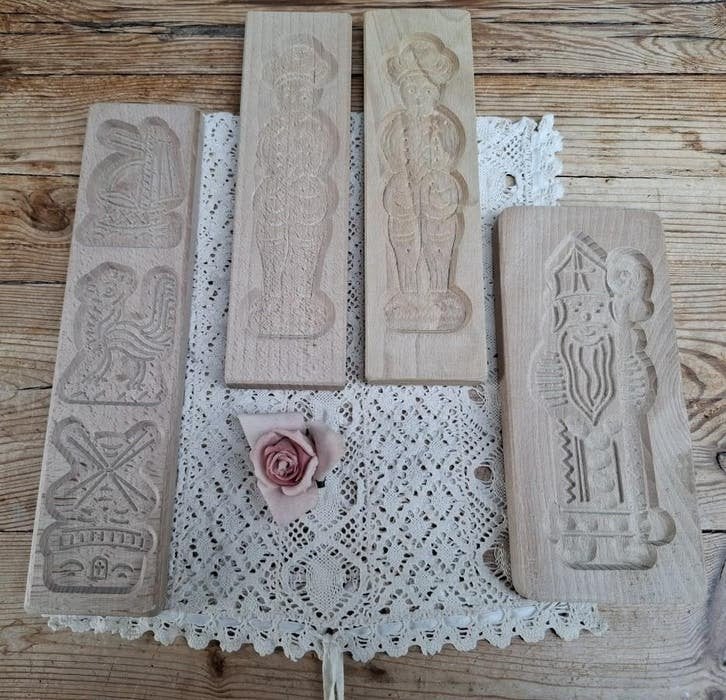 Nog 1 houten speculaasplankje, schip, vogel en molen, Antiek en Kunst, Ophalen of Verzenden