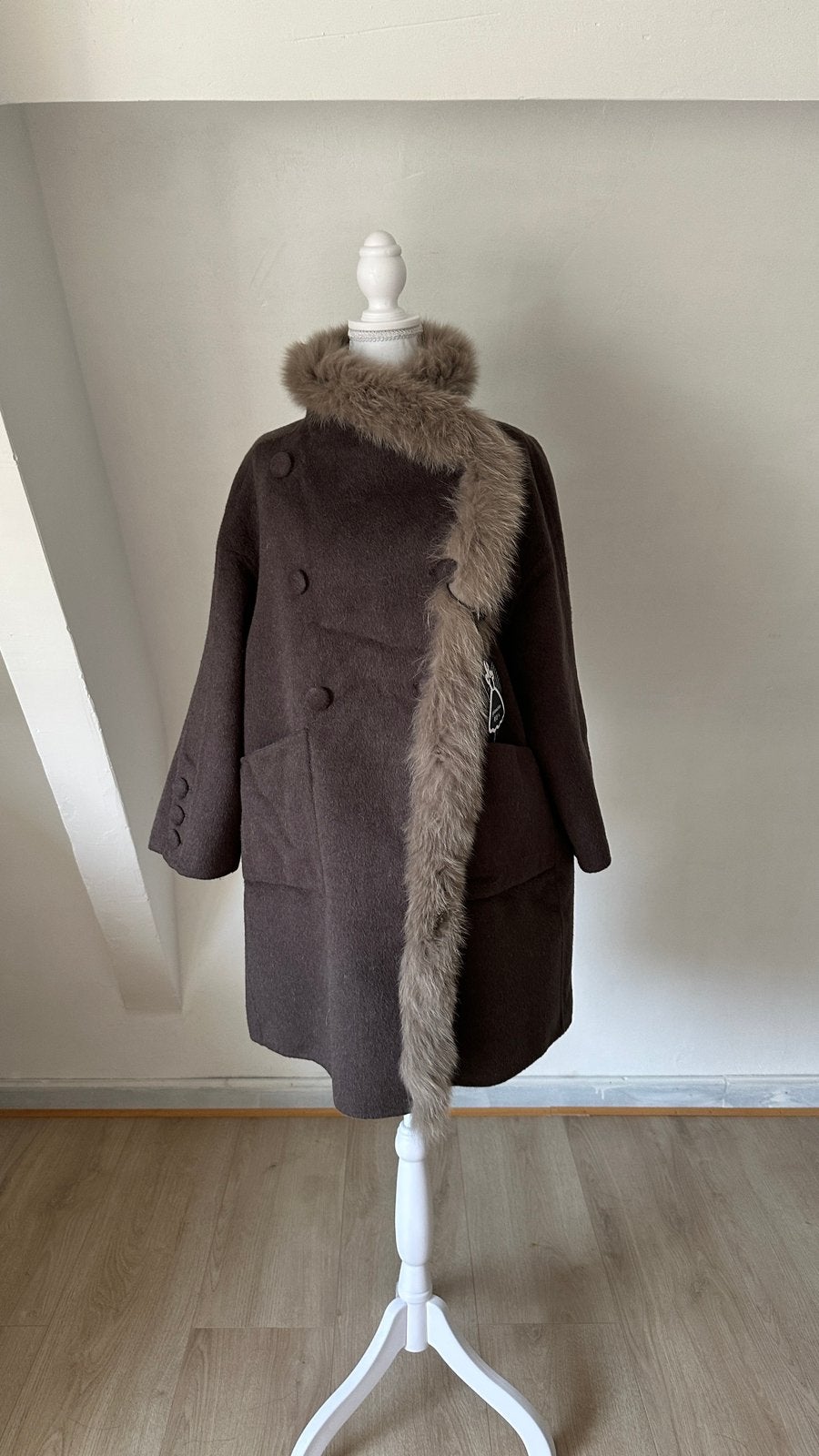 Manteau en laine, Vêtements | Femmes, Enlèvement ou Envoi, Neuf, Taille 38/40 (M), Brun