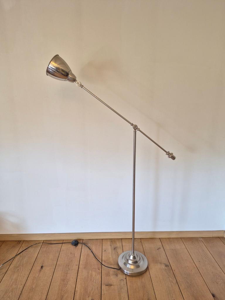 Grote verchroomde metalen woonkamerlamp, Ophalen, Metaal