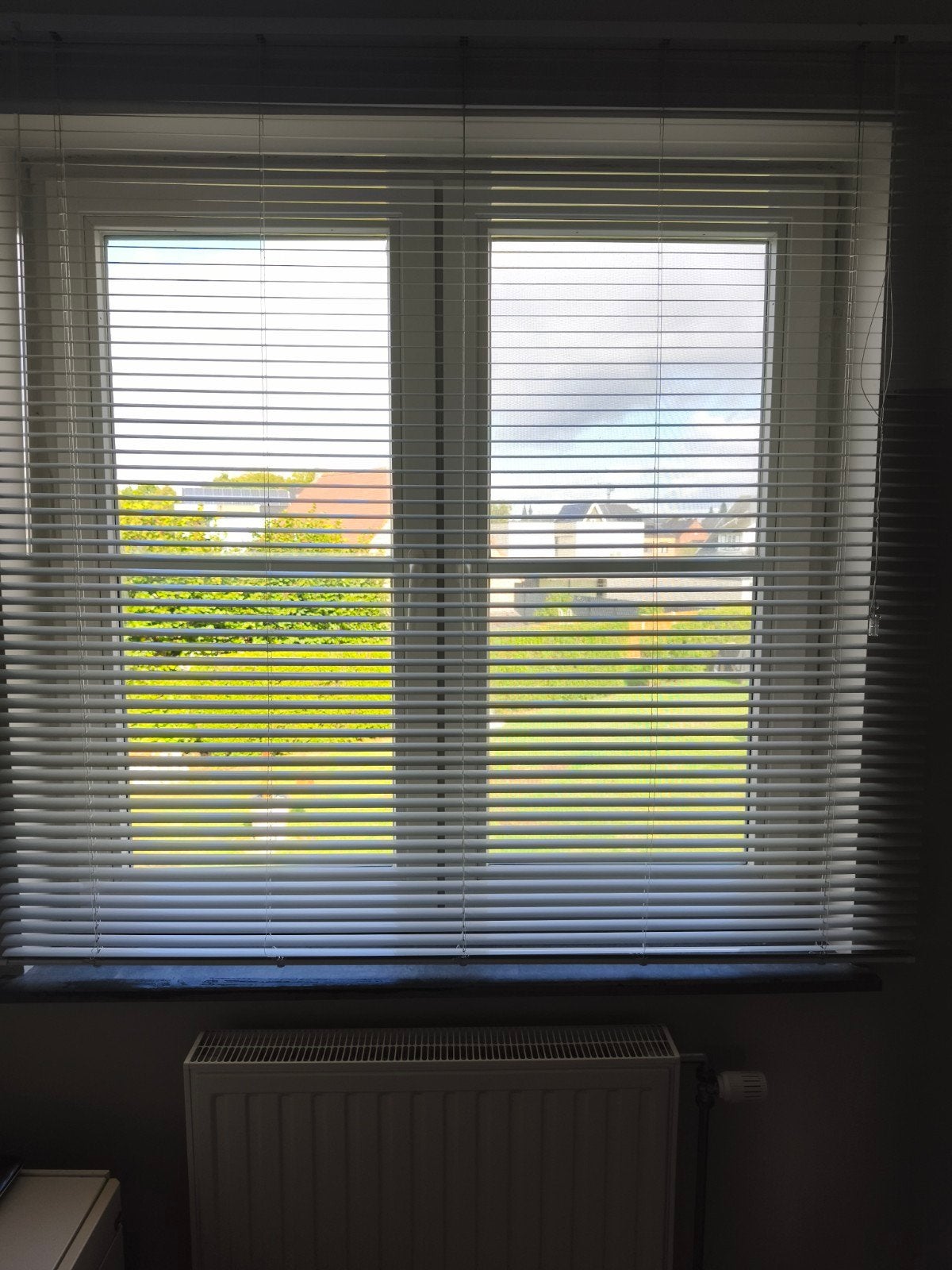 jaloezieën licht grijs,lengte 160 CM en breedte 140cm., Huis en Inrichting, Ophalen, Grijs, Jaloezie