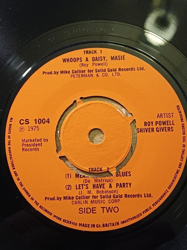 Roy Powell & The Shiver Givers – Whoops A Daisy, Masie, CD & DVD, Vinyles Singles, Pressage original, Enlèvement ou Envoi, 7 inch