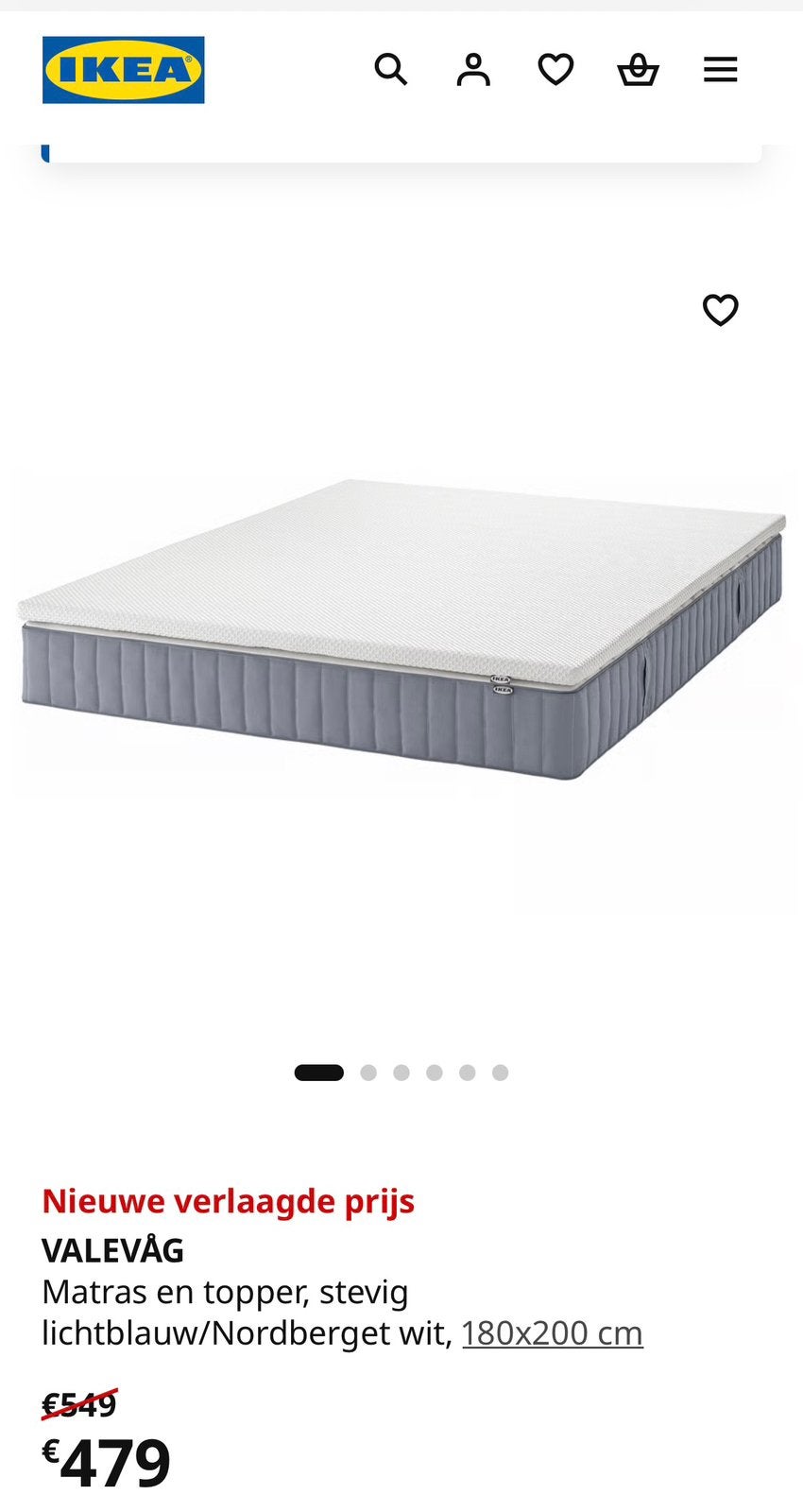 Matelas Ikea 180x200, Enlèvement, Comme neuf, Matelas