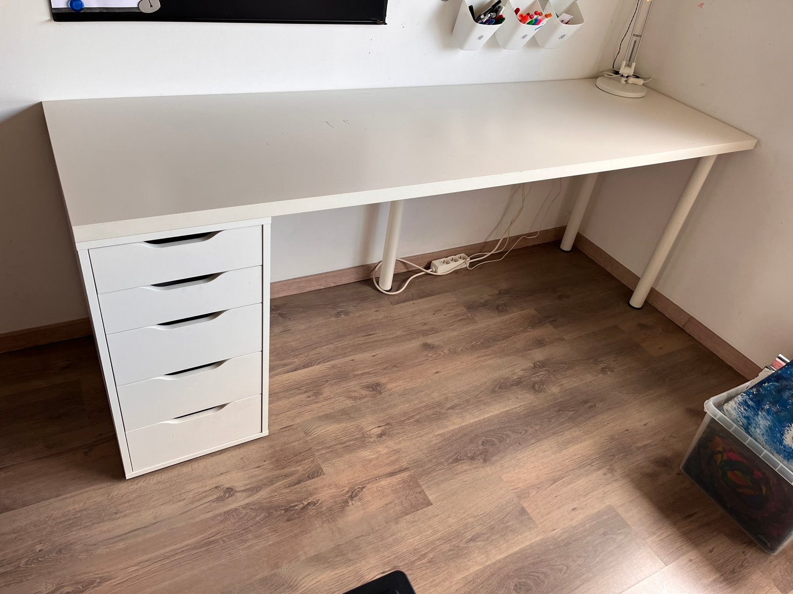 LAGKAPTEN / ALEX Bureau, wit, 200x60 cm, Ophalen, Gebruikt, IKEA, 60 cm