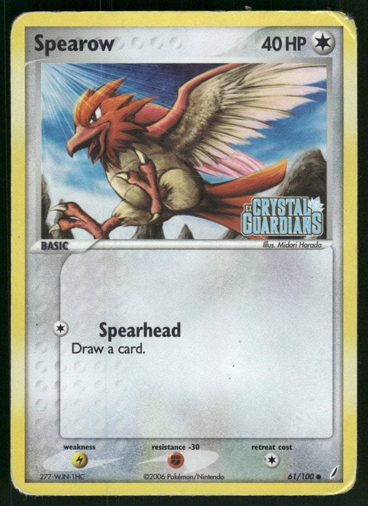 Spearow 61/100 - Crystal Guardians (Reverse Holo) (Fair), Verzenden, Gebruikt