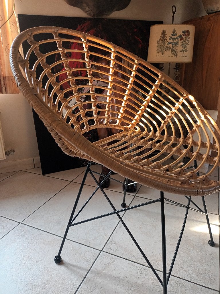 Loungestoel  rotan look , nieuwstaat ., Ophalen, Nieuw, Rotan