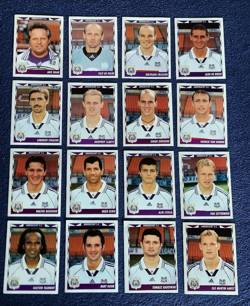16 versch. Panini stickers voetbal ' FB 1999 - Anderlecht ', Enlèvement ou Envoi, Neuf, Plusieurs autocollants