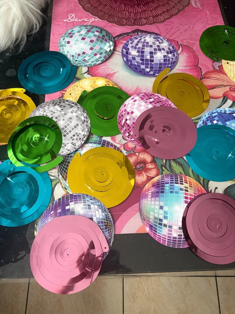 Lot 12 décoration thème disco, Ophalen of Verzenden, Zo goed als nieuw, Versiering