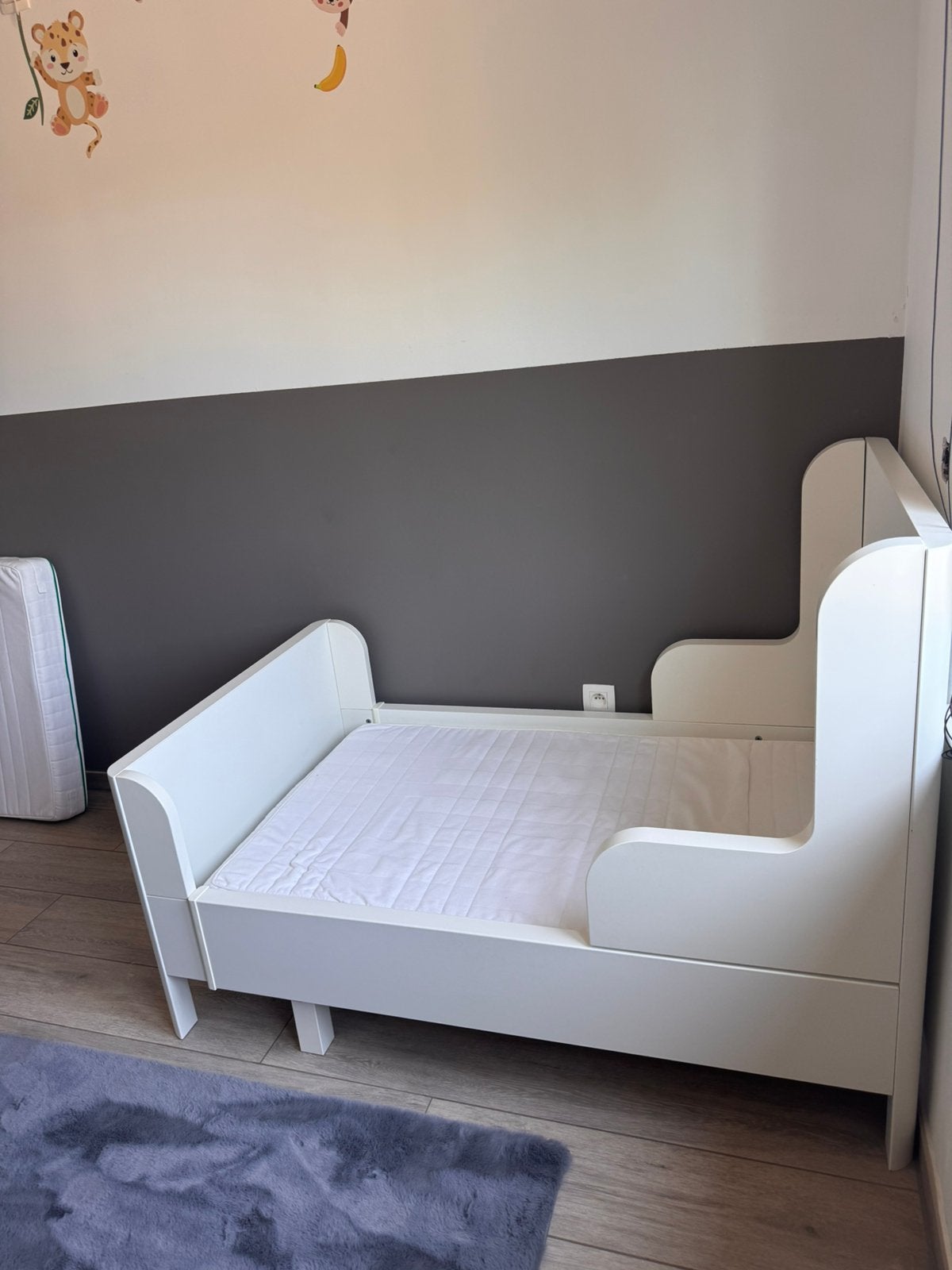 VERKOCHT Ikea meegroeibed Busunge met matrassen inbegrepen, Matelas, 70 à 85 cm, Comme neuf, Enlèvement