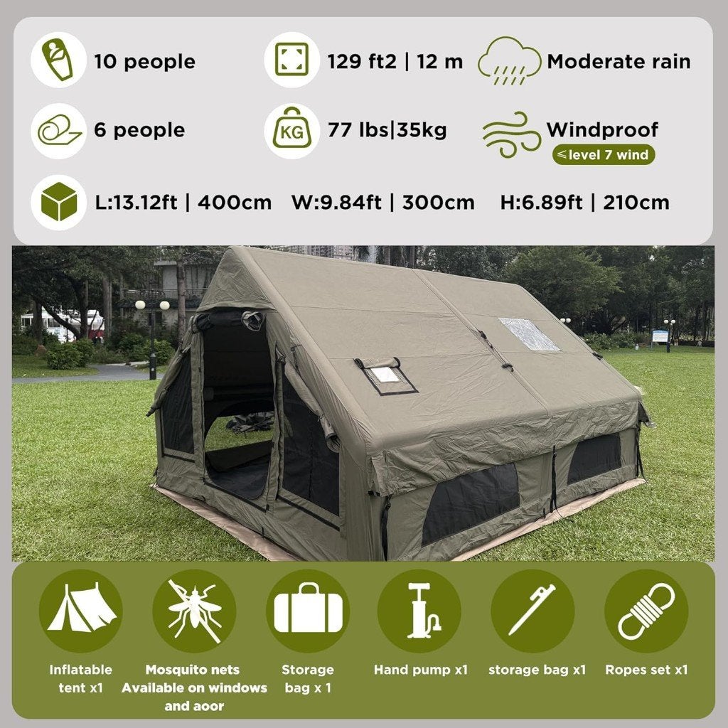Tente gonflable premium pro 12m2, Caravanes & Camping, Tentes, jusqu'à 6, Neuf, Enlèvement
