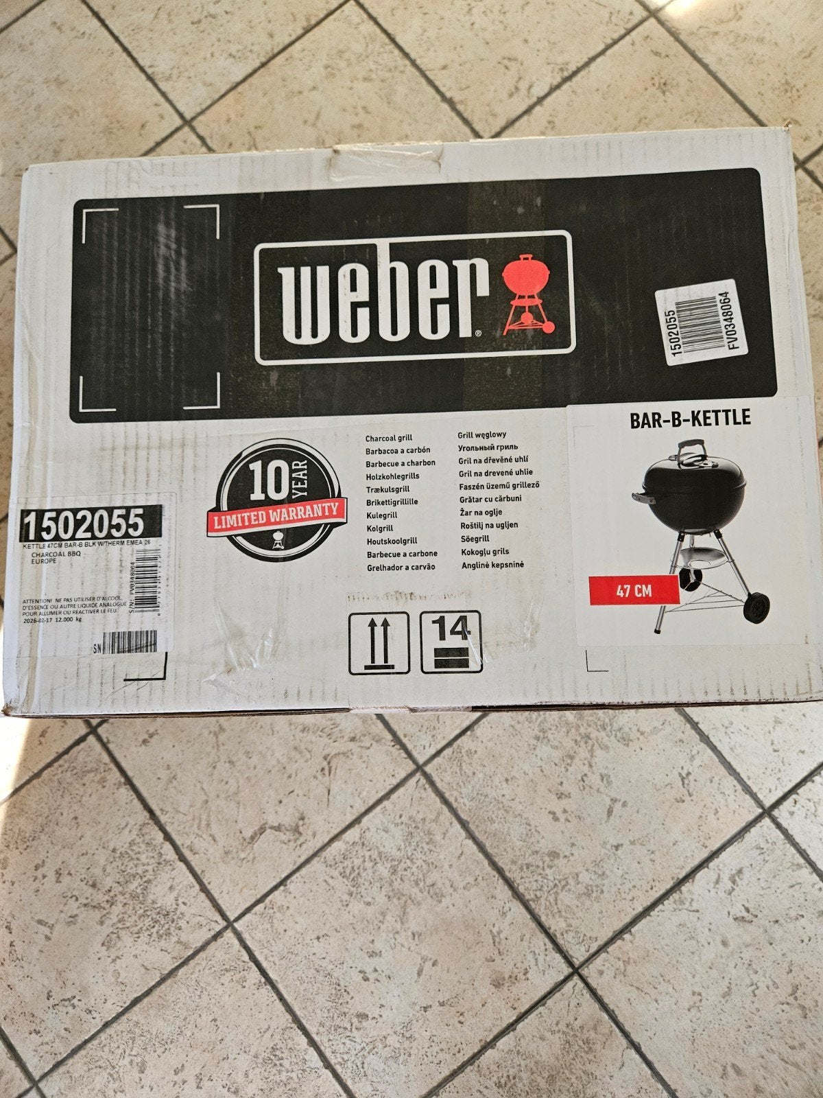 Bbq weber houtskool, Enlèvement