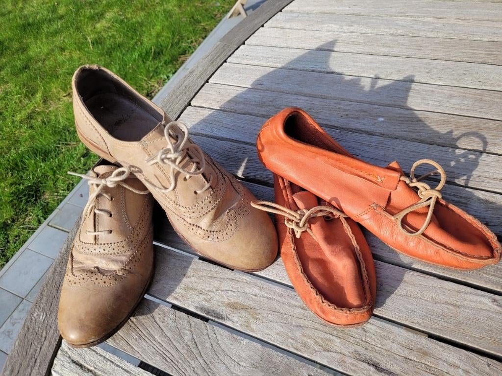 2 x chaussures (36), Enlèvement ou Envoi, Beige, Comme neuf, Ikks