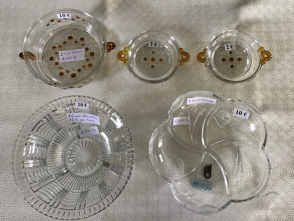 7 magnifiques bols en verre à 10 euros par bol, Enlèvement ou Envoi, Comme neuf