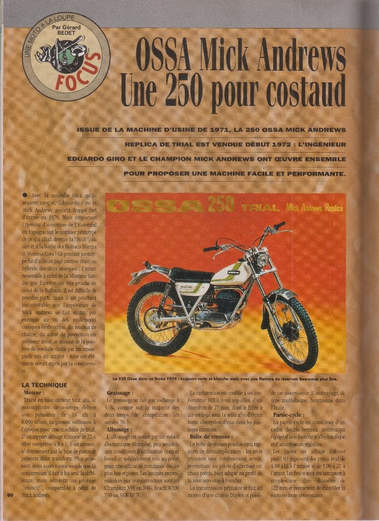 Moto Ossa 250 MAR Trial collection, Envoi, Utilisé