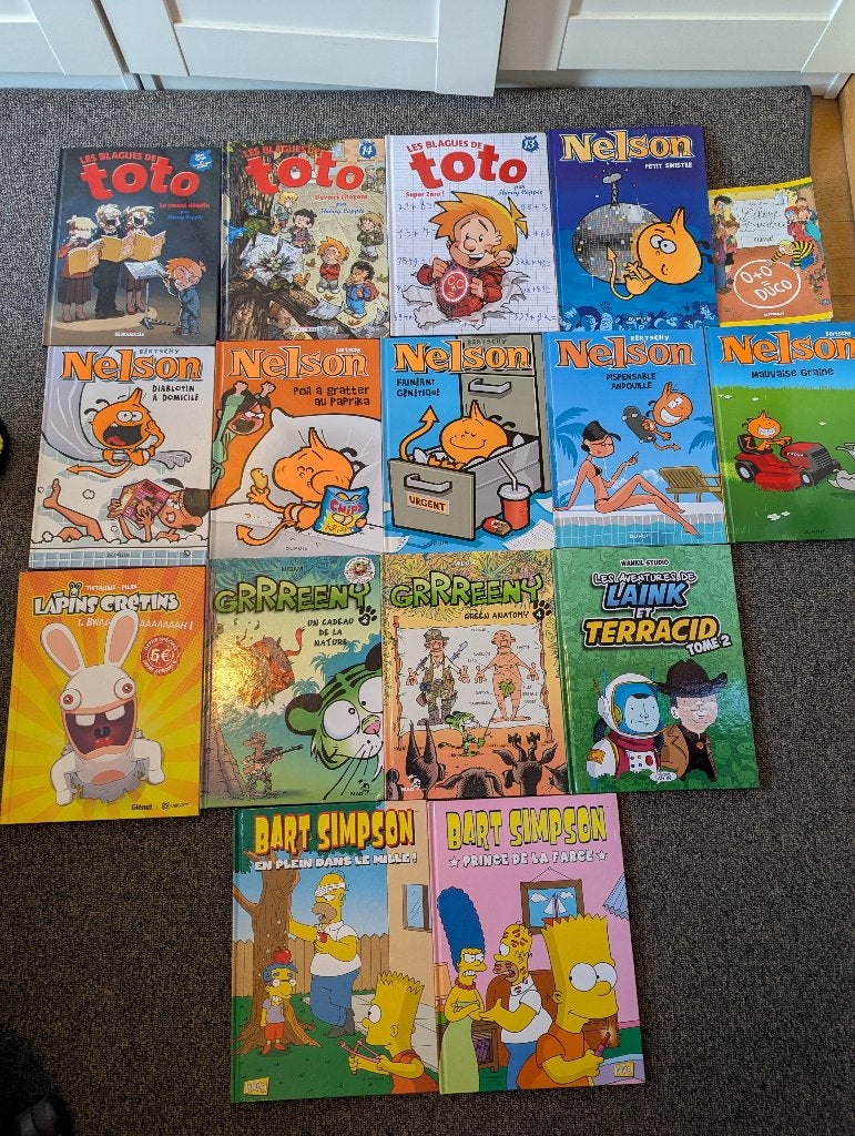 BD Toto, Nelson, Lapins cretins, Simpson, Laink, Duco, Livres, Plusieurs BD, Enlèvement, Utilisé