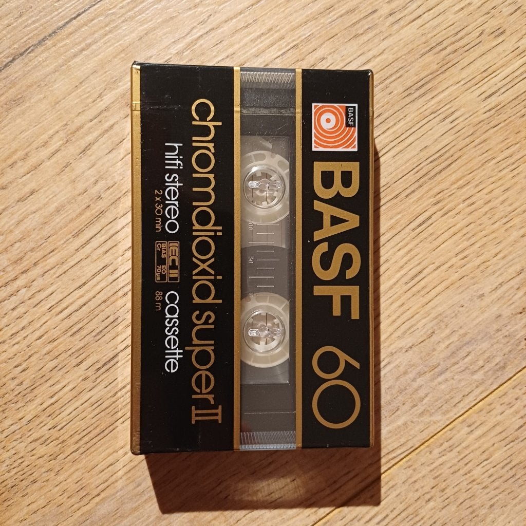 Leeg cassettebandje BASF in verpakking, Ophalen, Onderdeel