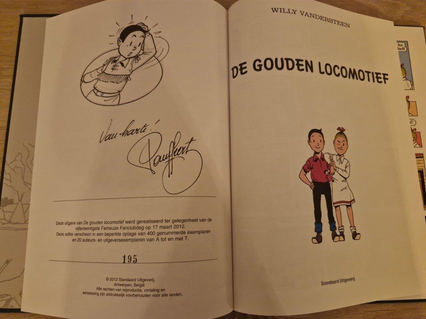 originele tekening, Linnen HC, genummerd/400 ex fanclub 2012, Willy Vandersteen, Eén stripboek, Ophalen of Verzenden, Zo goed als nieuw