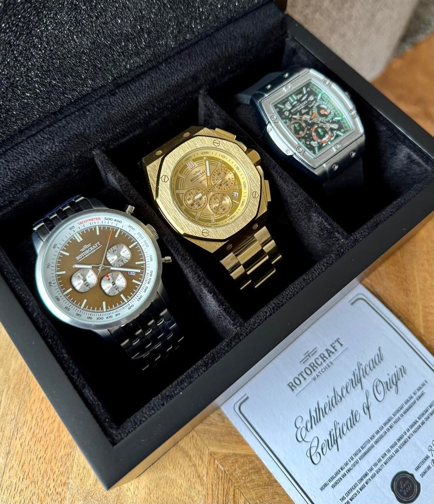 ROTORCRAFT HORLOGEBOX TWV1567€! 💯%NIEUW MET CERTIFICAAT!, Ophalen of Verzenden, Nieuw