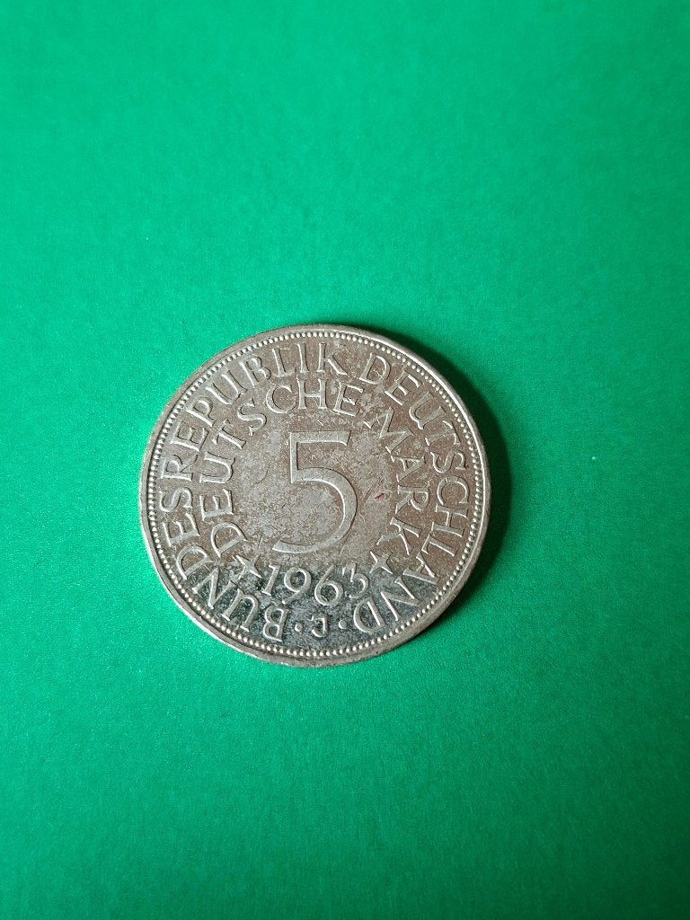 1963 J Duitsland 5 mark in zilver Hamburg, schaars, Postzegels en Munten, Munten | Europa | Niet-Euromunten, Verzenden, Duitsland