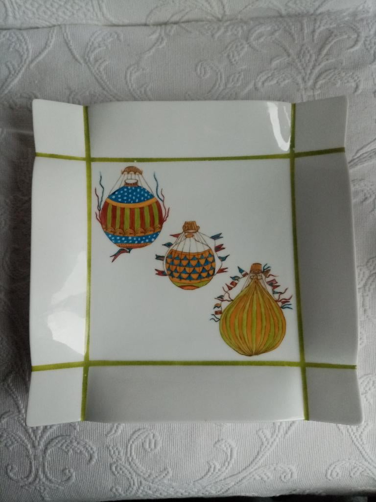 Porseleinen bord met heteluchtballondecor 25cm, Ophalen of Verzenden
