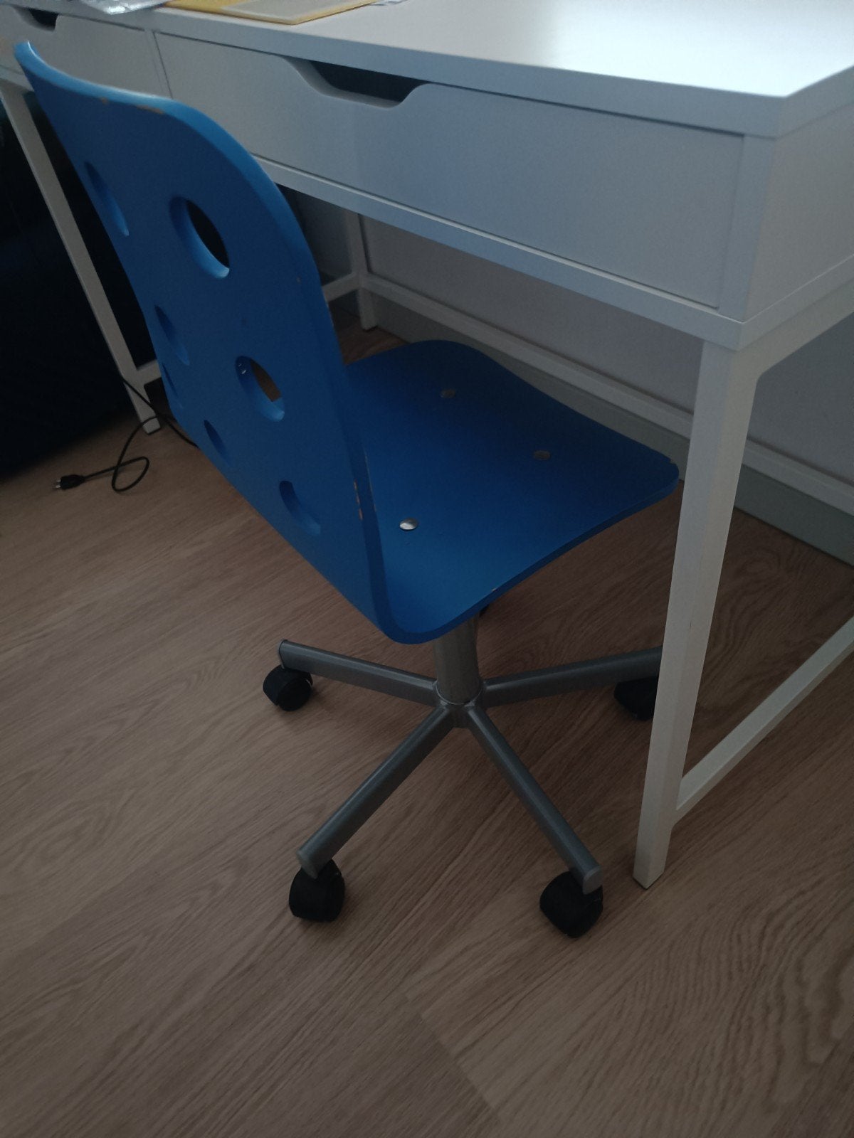 blauwe bureaustoel - kinderen, Huis en Inrichting, Bureaustoelen, Ophalen, Gebruikt