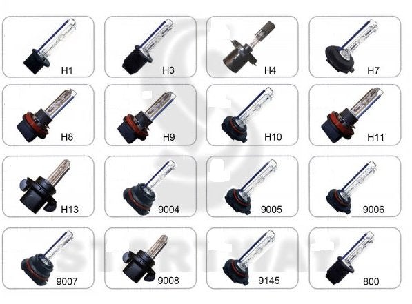 H8 xenonlamp, 4300k, 5000k, 5000k, 6000k, 1000k, 10000k