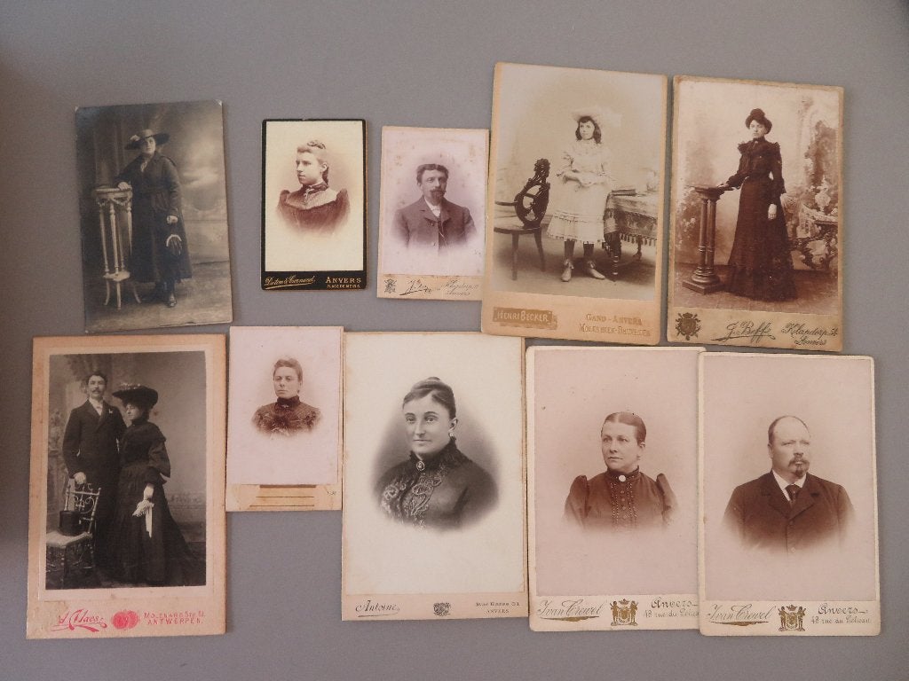lot 10 oude CDV foto,s fotografen Antwerpen, Verzamelen, Ophalen of Verzenden, Zo goed als nieuw, Foto
