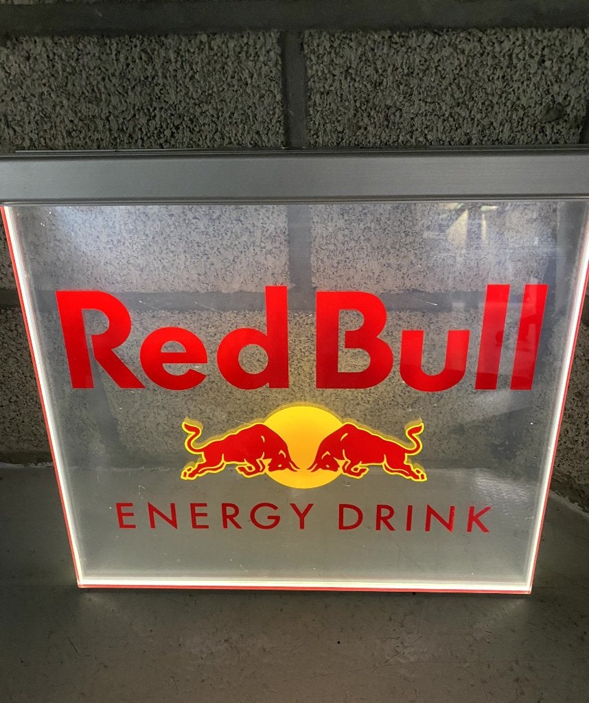 Enseigne lumineuse Red Bull LED en plexiglas avec prise, Enlèvement, Utilisé, Panneau publicitaire
