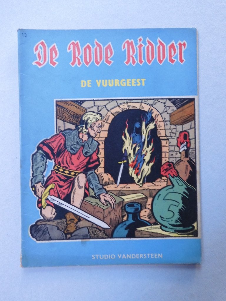 De Rode Ridder 13 - De Vuurgeest - 1e druk - 1963, Gelezen, Willy Vandersteen, Eén stripboek, Ophalen of Verzenden