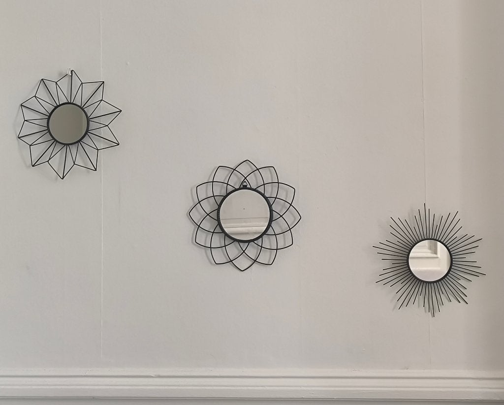 Lot de 3 miroirs muraux, Moins de 100 cm, Comme neuf, Enlèvement, Moins de 50 cm