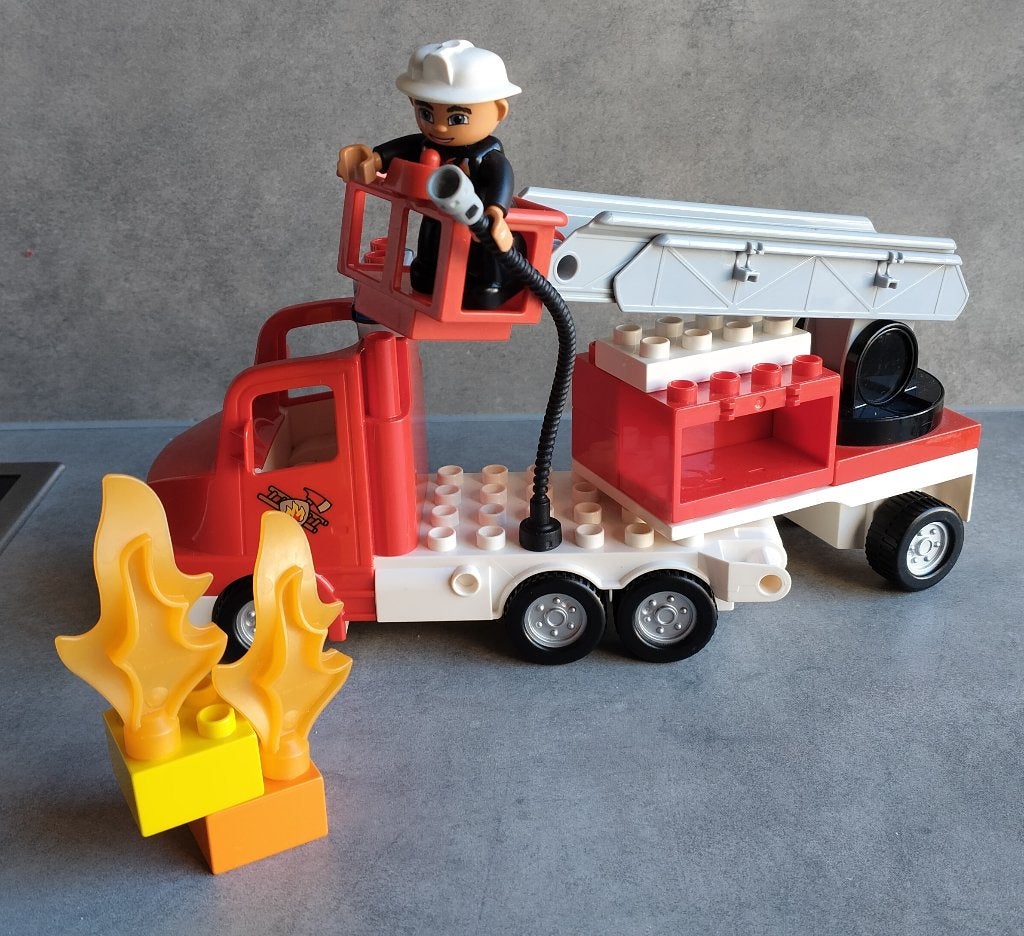 lego duplo brandweerwagen, Ophalen of Verzenden, Gebruikt, Duplo