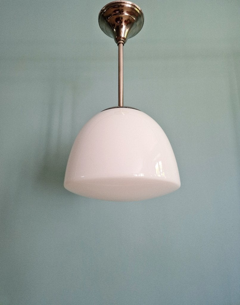 Bauhaus-suspensie in witte opaline, 1930, Antiek en Kunst, Ophalen of Verzenden