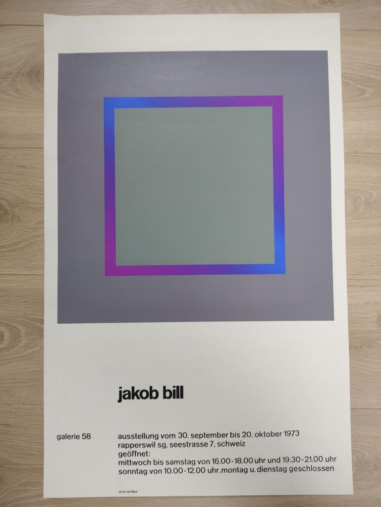 Affiche d'exposition d'art de Jakob Bill -1973, Enlèvement