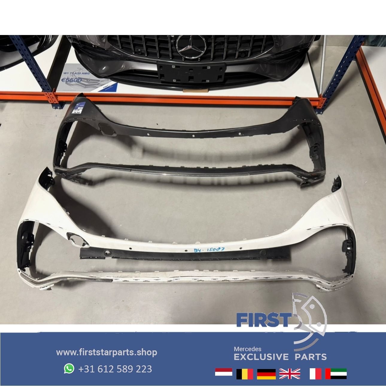 X243 Bumper Mercedes EQB W243 AMG A2438856901 Voorbumper WIT, Gebruikt, -, Voor, Ophalen of Verzenden