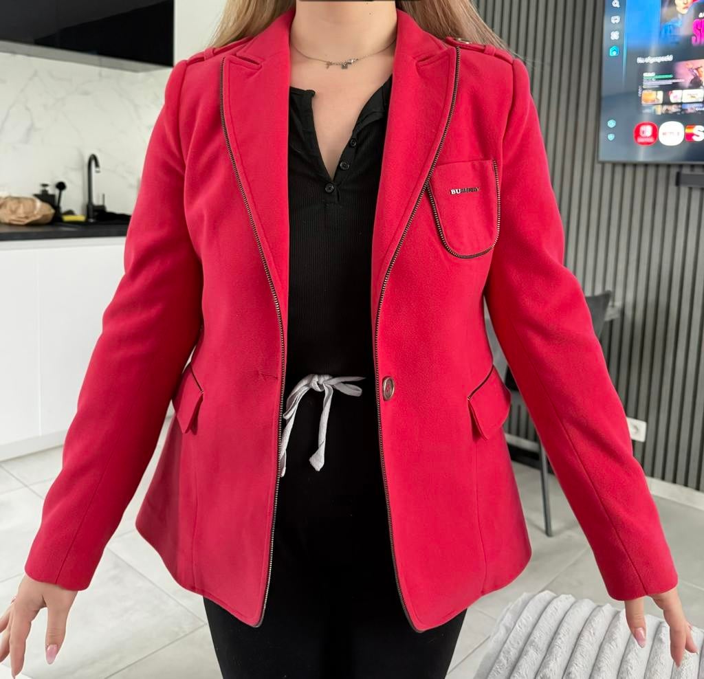 Burberry Britt coat cashmere red, Kleding | Dames, Ophalen of Verzenden, Zo goed als nieuw, Rood